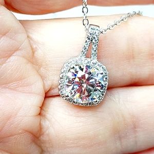Moissanite 2 carat Halo Necklace